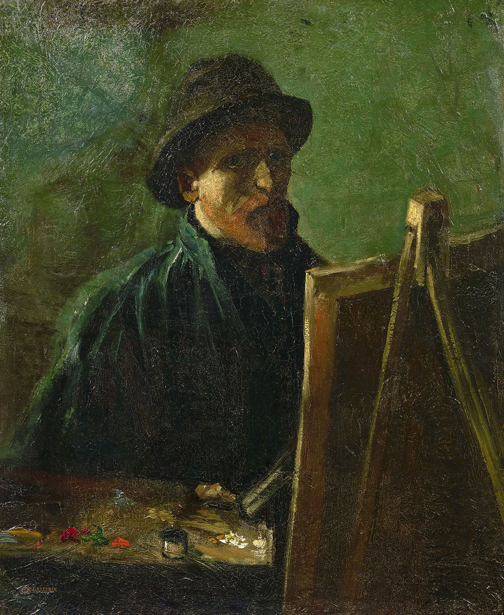 Винсент Ван Гог. "Автопортрет в фетровой шляпе у мольберта". 1886. Музей Ван Гога, Амстердам.